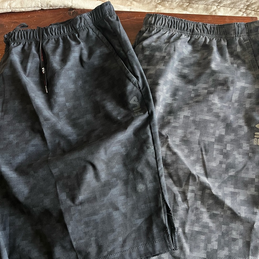 Fila Black and Grey shorts 2 pair